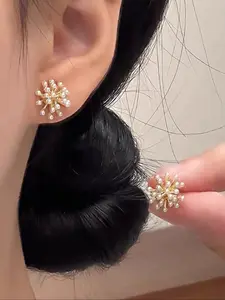 Elegant Simulated Pearl Stud Earrings for Women, Daily Wear Fashion Jewelry, Faux Pearl Jewelry, Lightweight & Stylish Design, Perfect Gift Idea