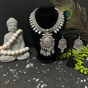 Indian Leaf Oxidized Jewelry Set