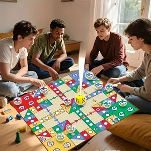 Luxury Carpet Style Checkers Set, Large Board + 16 Pieces + Dice, Foldable Portable Multi-Function Design, Family Entertainment Party Game Gift, Strategy Board Games