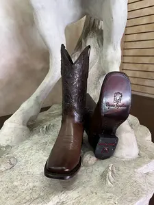 2460303150 - Vaquero Signature Women's Wide Square Toe Boot Flor Entera Cafe Difuminado