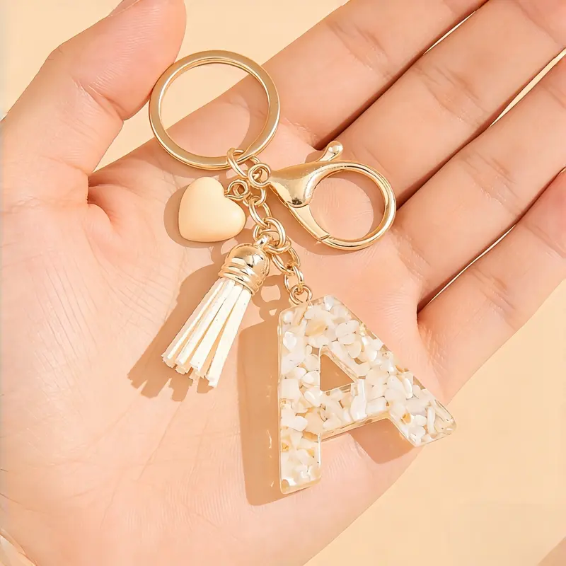 Personalized Letter Keychain A-Z, Heart Shape Resin Keyring, Perfect Gift for Women, Bag Backpack Car Key Chain Accessory, Bag Charm Keychain, Heart Design Keychain, Heart Keychains, Keychain For Bags, Keychain Cute