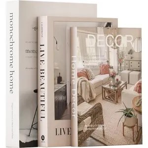 Set of 3 Decorative Books for Home Decor,Stylish Fake Books for Decoration, Aesthetic Decor Books Set for Coffee Table,Bookshelf,Mantel,Living Room,Hotel,Villa Decor,Storage Box for Photos