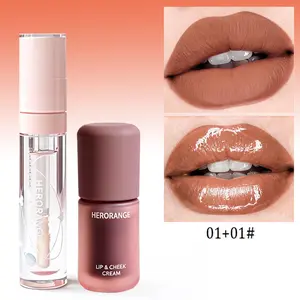 HERORANGE 2 piece Set Velvet Matte Lipstick & Nourishing Lip Oil Transfer-Proof Color Hydrating Plump Universal Shades for All Skin Tones Perfect Party Stage & Holiday Gift！