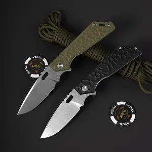 Men’s tactical folding knife EDC multi‑purpose outdoor knife, pocket knife, fruit knife, G10 ergonomic handle, includes a back clip for easy carry, suitable for wilderness survival emergencies, camping, hiking, DIY, fishing