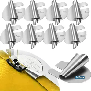 8Pcs Sewing Rolled Hemmer Foot, 3/4/5/6/7/8/9/10mm Rolled Hem Presser Foot, Wide Hemming Machine Rolled Hem Pressure Foot Hand Industrial Sewing Machine Sewing Accessories