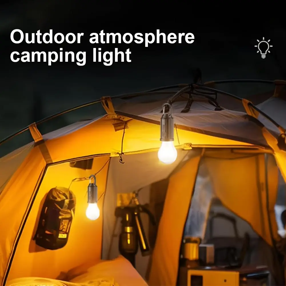 Solar LED Camping Lights with Hook – Type-C Rechargeable, IPX4