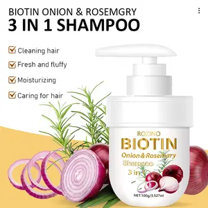 ROZINO Biotin Onion & Rosemary 3 IN 1 Plant Extract Shampoo for Hair Regrowth Thickening & Length Anti Hair Loss Formula 100g