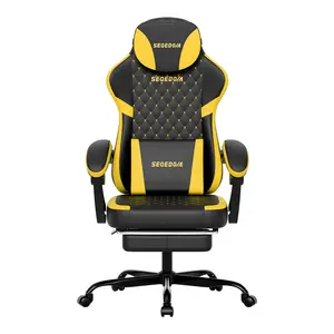 Ergonomic Office Chair  Diamond-Pattern Gaming Chair  Dual-Purpose Gaming and Office Chair  Stylish and Sophisticated  High-Resilience Foam, Reclining with Footrest, Durable PU Leather, Silent swivel Casters, Height-Adjustable Computer Chair woman man