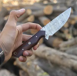 Custom Handmade Fixed Blade Hunting Knife - 9 Inch hand Forged Full Tang Knives For Hunting, Outdoor Camping, Hiking, Fishing, Bushcraft Knives With Leather Sheath