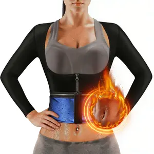 Sauna Suit for Women Sweat Vest Waist Trainer Full Body Shaper Workout Top with Compression Tummy Control Shapewear