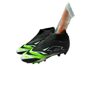 Size 8.5 Lotto Solista 300 VI Gravity FG Soccer Cleats, Black Green White Colorway with Insoles
