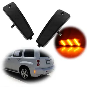 2PCS Smoked Amber LED Rear Bumper Side Marker lamps Lights For 2006 2007 2008 2009 2010 2011 Chevrolet HHR,Replace OEM 20890411; GM2860109