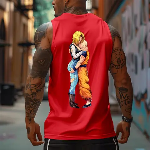 90s Graphic Sleeveless Tank Tops Men Vest Streetwear Outfits Men Vacation Outfits Sleeveless Shirt