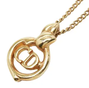 Pre-owned Dior 1 Small Leather Goods CD logo pendant necklace, plated GZ