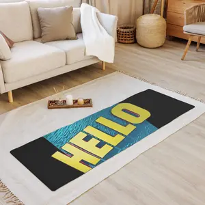 HELLO Black Yoga Mat – Premium Non Slip Microsuede Top, Anti Skid Rubber Bottom – Stretching & Meditation Mat
