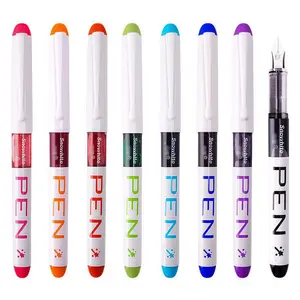 4 Pack Ef Fine Nib Disposable Fountain Pens, Quick-Drying Ink, Random Colors, Ideal for Office & Students, Smooth Writing Experience