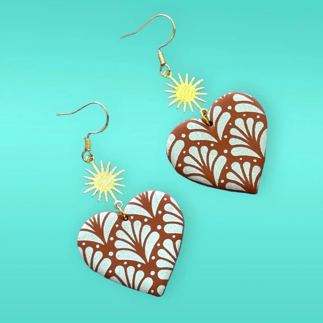 Corazón Barro Dangles Corazón Barro Dangles