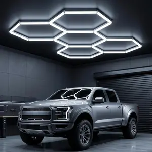 25 Pack Updated Bigger Size Hexagon  Garage Light , 240W Car Detailing Ceiling  Shop Light for Warehouse Workshop Gym Basement Car Care Wash Room iluminacion led Adjustable