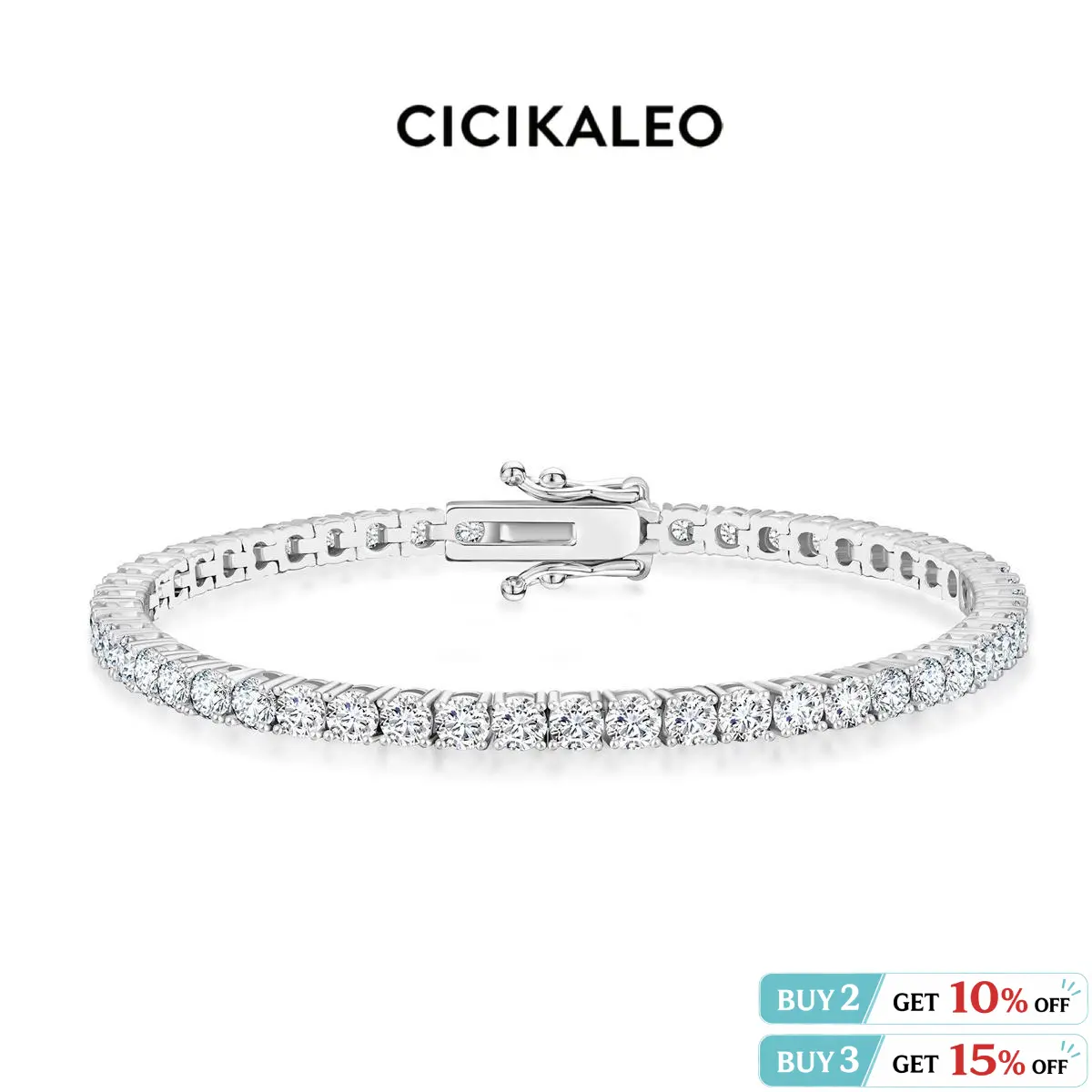 CICIKALEO 3MM Moissanite Tennis Bracelet for Women and Men 18K Gold Plated Lab-Created Gift for Her Him #Summervibes