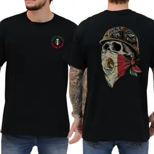 Dirty Hands, Clean Money, Mexican Flag Pattern Mask T-Shirt, Mexican Flag Blue Workwear Pattern Shirt, Gift for Blue-Collar Dad, Men's Gift, Casual Men's Clothing, Unisex