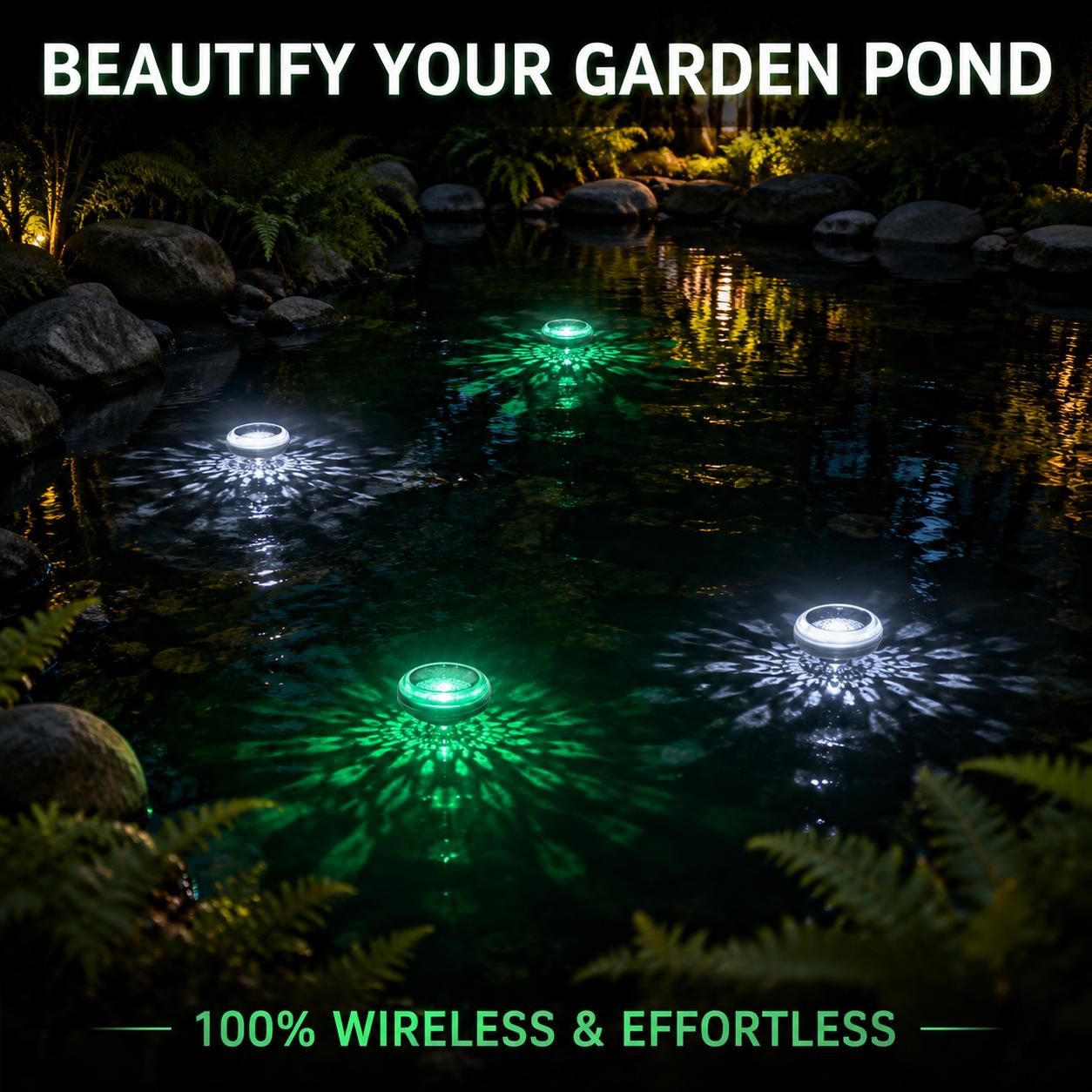 Solar Pool Lights for Inground Above Ground Pools, 7 Color Changing Floating Pool Lights with Remote, IP67 Waterproof Solar Powered Underwater LED Light Show Projector for Pool Decor, Hot Tub, Party b