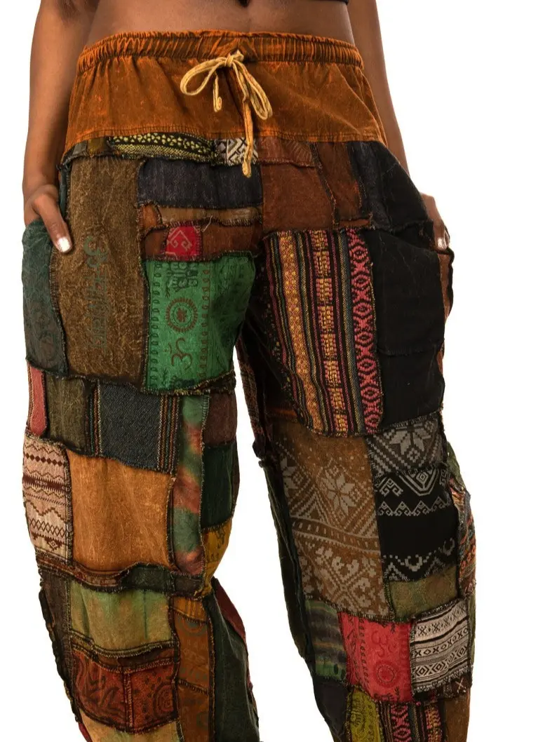 Pants Patchwork Cotton Harem Pants With Pockets Hippie Pants Patchwork Pants Harem Pants Hippie Patchwork Pants Boho Pants