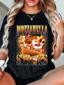 100% Cotton Mozzarella Cheese Sticks Bootleg Rap CD Aesthetic Funny Meme T-Shirt
