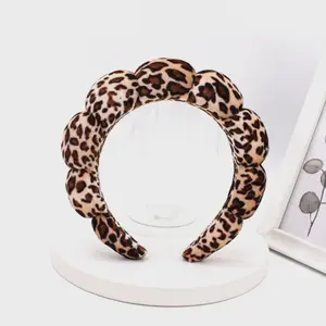 Leopard Print Hair Hoop, Fashionable Hair Accessories for Women & Girls, Cloud Sense Hair Band, Wash Face, Bath, Make Up, Fix Hair Band
