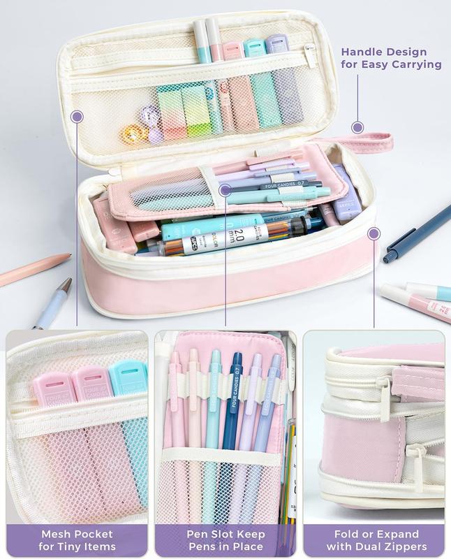 36PCS Aesthetic School Supplies, Mechanical Pencils 0.5mm, 0.7mm, 0.9mm & 2.0mm with 624PCS Lead Refills, Cute Mechanical Pencils for Writing, Drawing & Drafting (Pink)