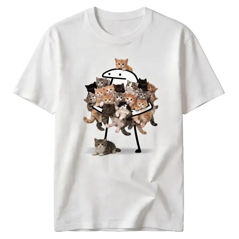 Cute Kitten Pile Cat Lover T-Shirt, Unisex Funny Cat Graphic Tee for Women Men, Cat Mom Cat Dad Pet Lover Gift Shirt