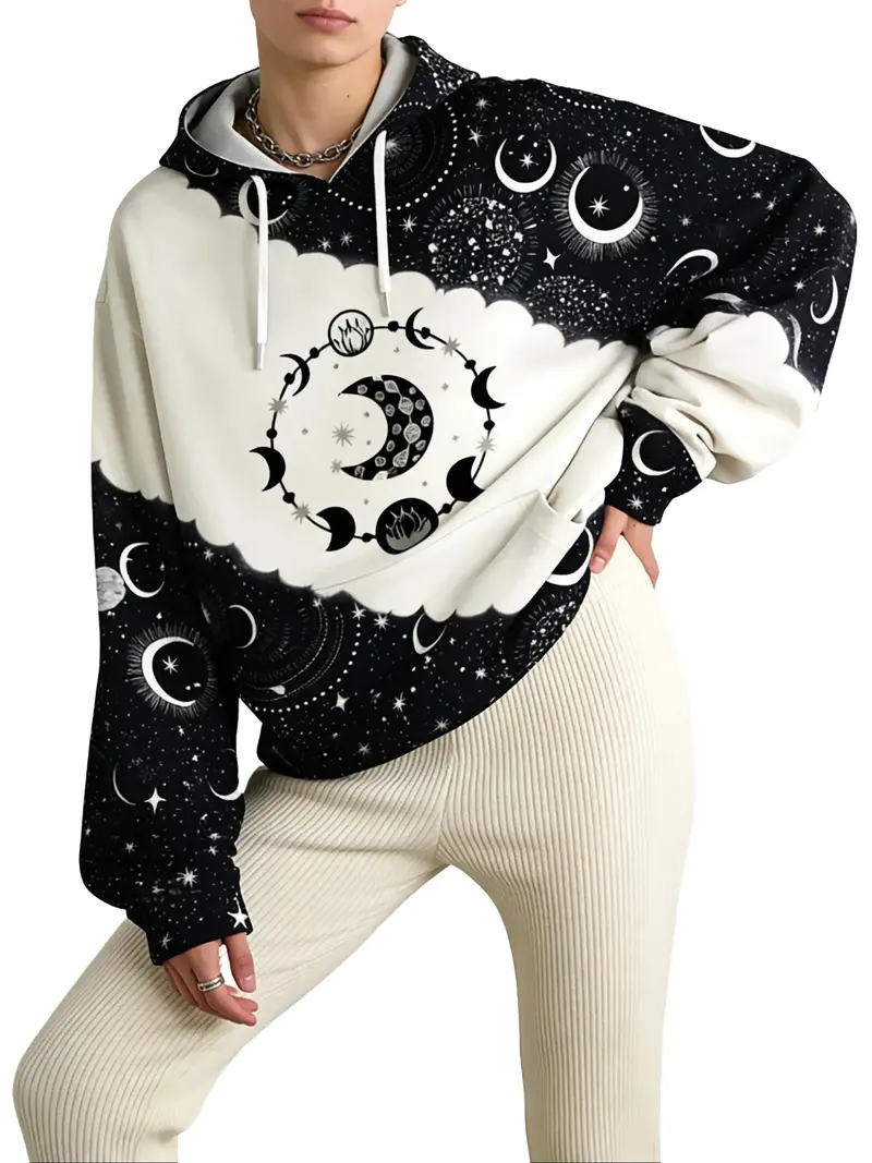 broken planet moon phases hoodie - TikTok Shop