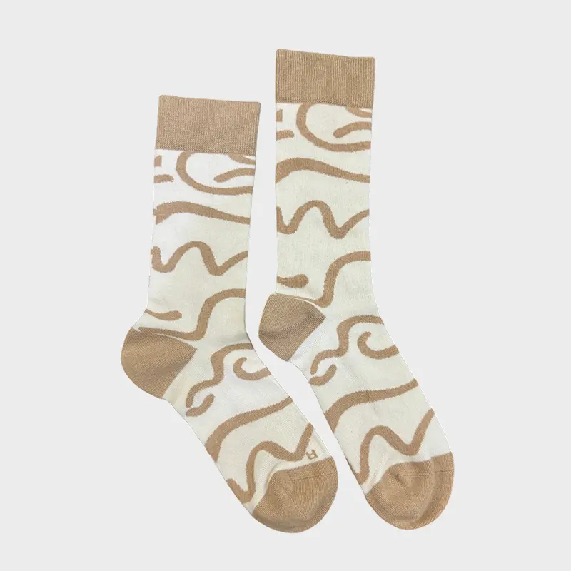 ECO-Friendly GOTS Certified Organic Cotton Mid-Crew Socks for Women, Warm Winter Soft Thermal Knitted Comfort Socks
