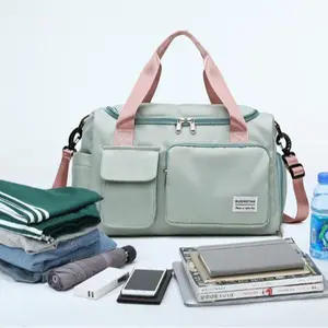 Multifunctional Minimalist New Trendy Multi-pockets Travel Bag, Dry and Wet Separation Swimming Training Sports Gym Bag, Hand-held Zipper Large Capacity Shoulder Travel Bag for Men and Women