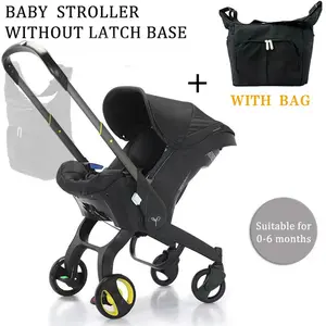 (No latch base)Baby Stroller with Free Bag, 4 Wheels Foldable Newborn Stroller, Equipped with Five Point Seat Belt and A Chest Clip, Can be Pushed in Both Directions, with Shock-absorbing Wheels, Suitable for Traveling, As Halloween  Chrismas Gift,