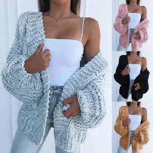 FallCozy Knit Cardigan, Oversized Chunky Knit Design, Loose Fit for Layering, Perfect for Casual Outings & Coffee Dates, Keep Warm & Stylish, Ideal for Trendy Women