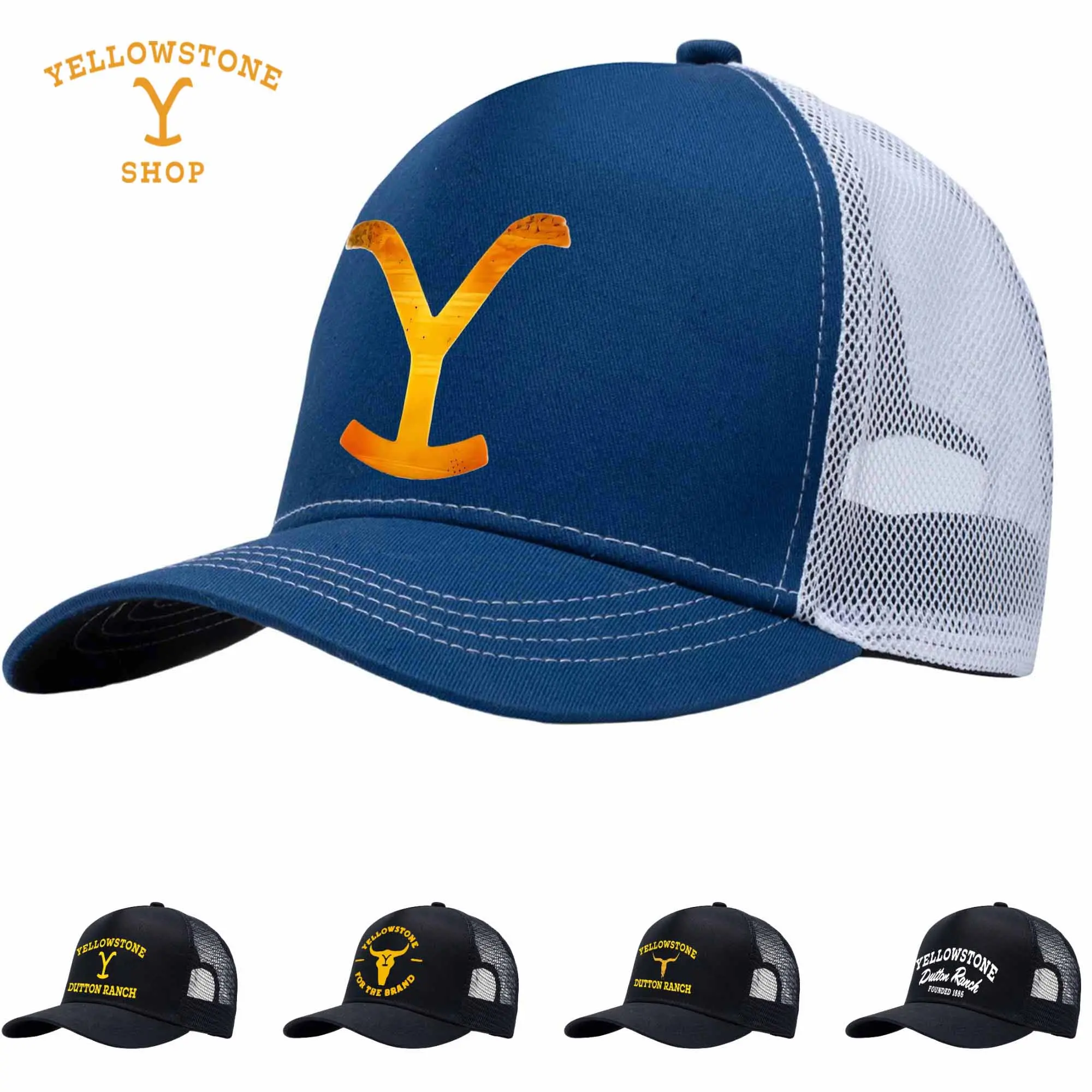 Yellowstone Dutton Ranch Logo Fitted Baseball Cap - Casual Hat, Lightweight Breathable Performance Headwear for Men, Summer Active Lifestyles, Fitted Baseball Hat