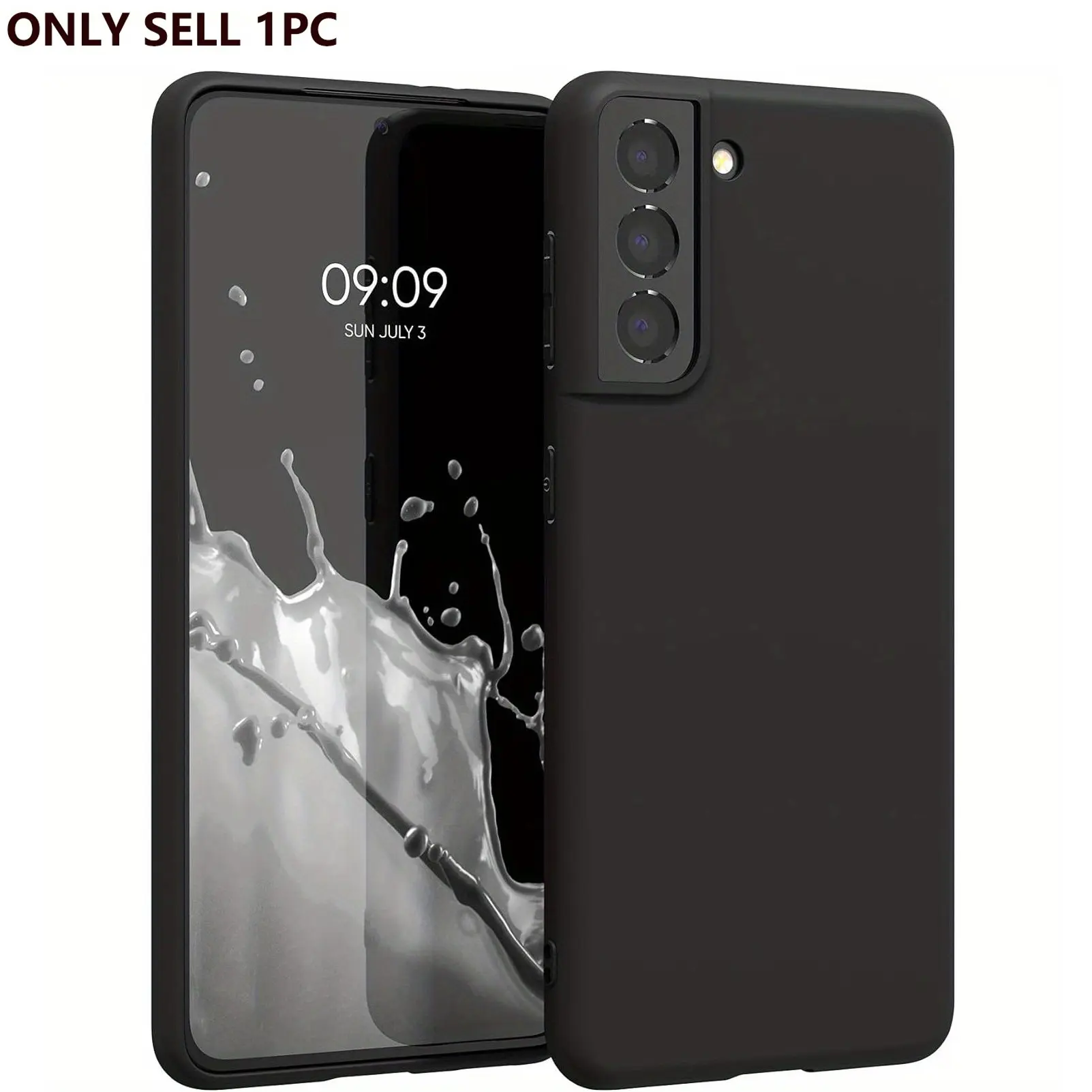Mobile Phone Case Protective Cellphone Shell For Samsung Galaxy S21, Slim Shockproof Flexible Black Matt Soft Silicone Protective Shell Phone Case Durable Cover Protection