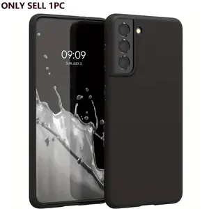 Mobile Phone Case For Samsung Galaxy S21, Slim Shockproof Flexible Black Matt Soft Silicone Protective Shell Phone Case Durable Cover Protection