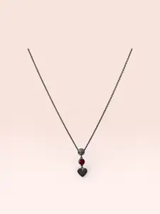 Pre-owned Gucci Sterling Silver Heart Charm Necklace W/ Box and Dustbag