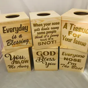 Personalize Wood Tissue Boxes
