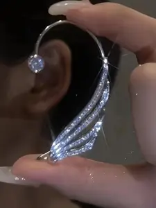 Rhinestone Wing Design Earring, Fashionable Ear Wrap for Women & Girls for Party, Daily Clothing Decor, Trendy All-match & Exquisite Jewelry for Birthday Gift, Daily Wear Earrings, Dazzling Earrings