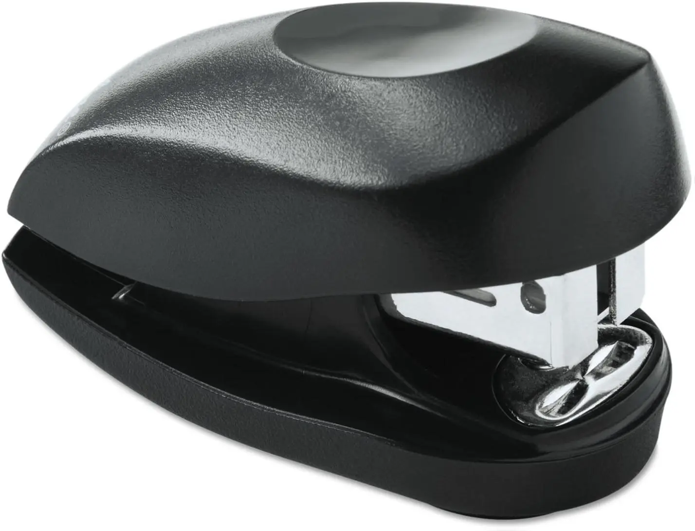 Tot Mini Stapler - Compact & Space-Saving Office Stationery with 12-Sheet Stapling Power, Curved Shape, High-Impact Plastic Build, Built-In Remover, Extra Storage Compartment, Sleek Black Design, Includes 1000 Standard Staples for Organized Desks