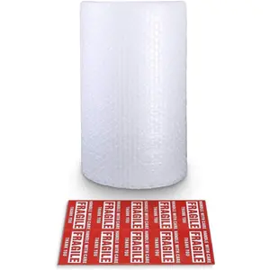 Bubble Cushioning Wrap Rolls, 3/16" x 12" x 15' ft Total, Perforated Every 12" for Packaging, Shipping, Mailing