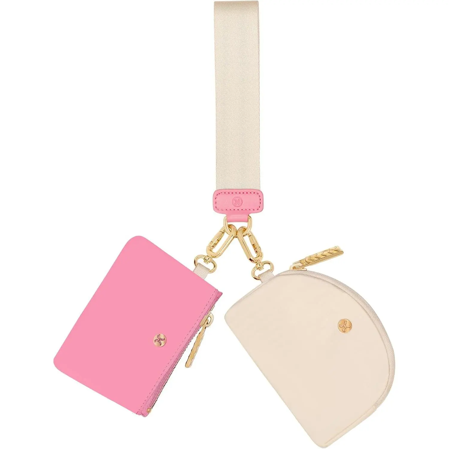 Wallet, Detachable Dual Pouch Wristlet Wallets for Women Men, Portable Mini Zip Around Small Wallet  Purse