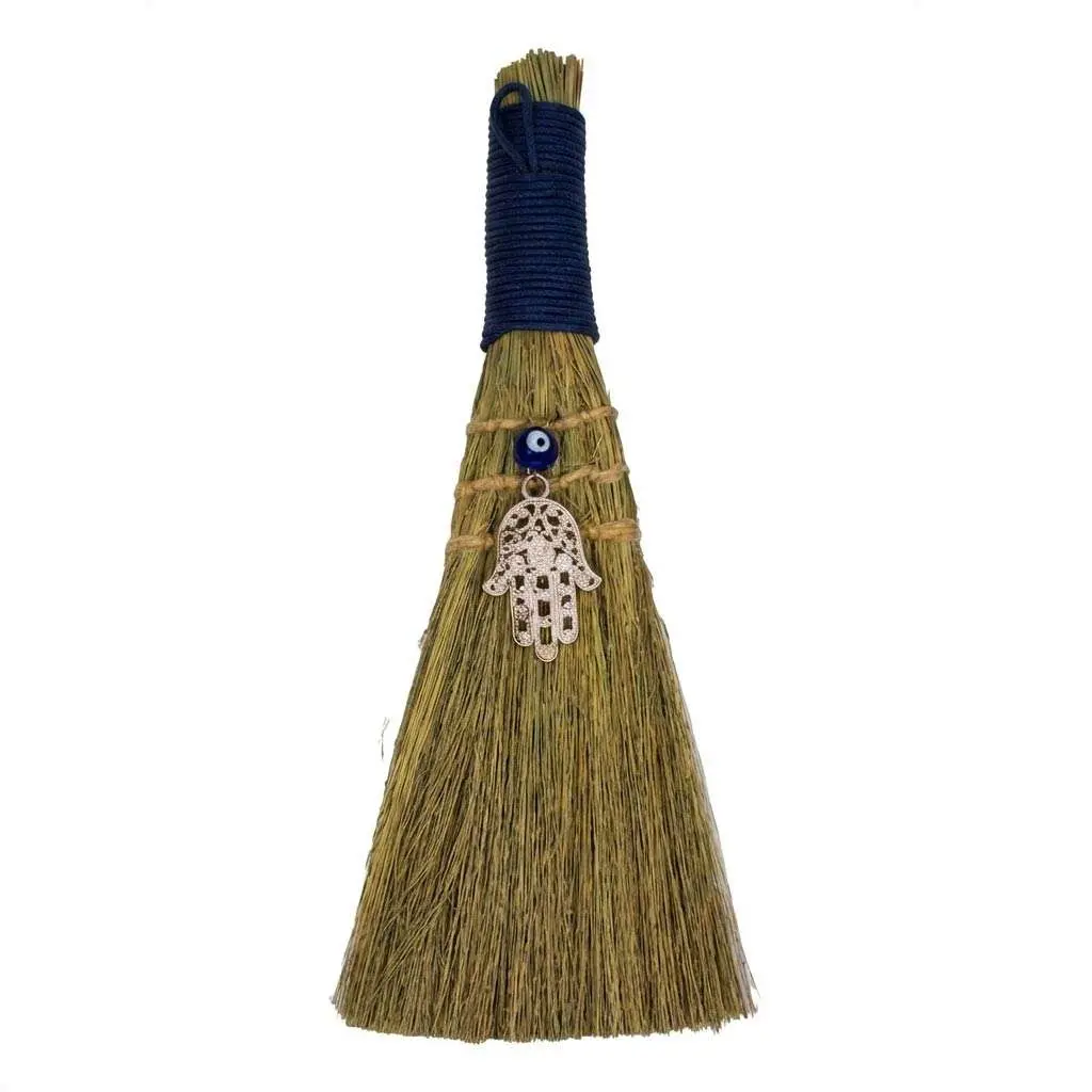 9-Inch Evil Eye Hamsa Broom — Protection Amulet Ritual Besom