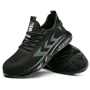 SEBOWEL Men's Running Shoes Air Cushion Fashion Sneakers Breathable Mesh Walking Shoes Lightweight Shock Absorption Athletic Training Shoes All Black Aurora Pattern Jogging Sneakers