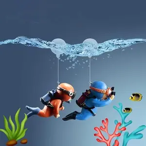 PVC Mini Diver Statue for Aquarium Decoration, Creative Fish Tank Accessory, Unique Aquatic Ornament, Perfect for Home Decor