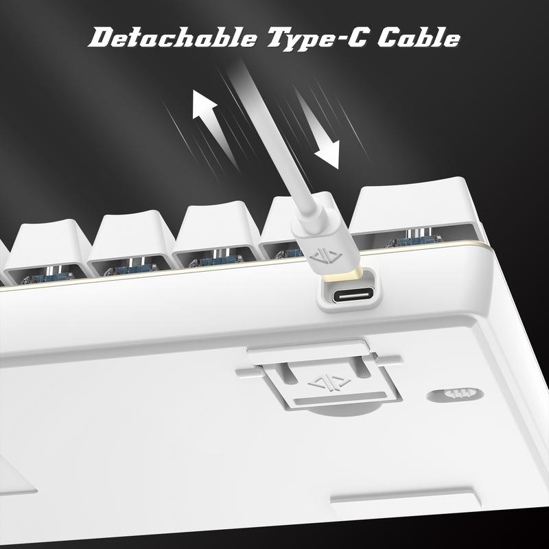 MAMBASNAKE×AJAZZ AK33 80% Mechanical Wired Gaming Keyboard & Mouse Pad, 3 in 1 Bundle with Rainbow LED Backlight, RGB 12000 DPI Honeycomb Case Lightweight Mouse, Large Mouse Pad for PC Gamers