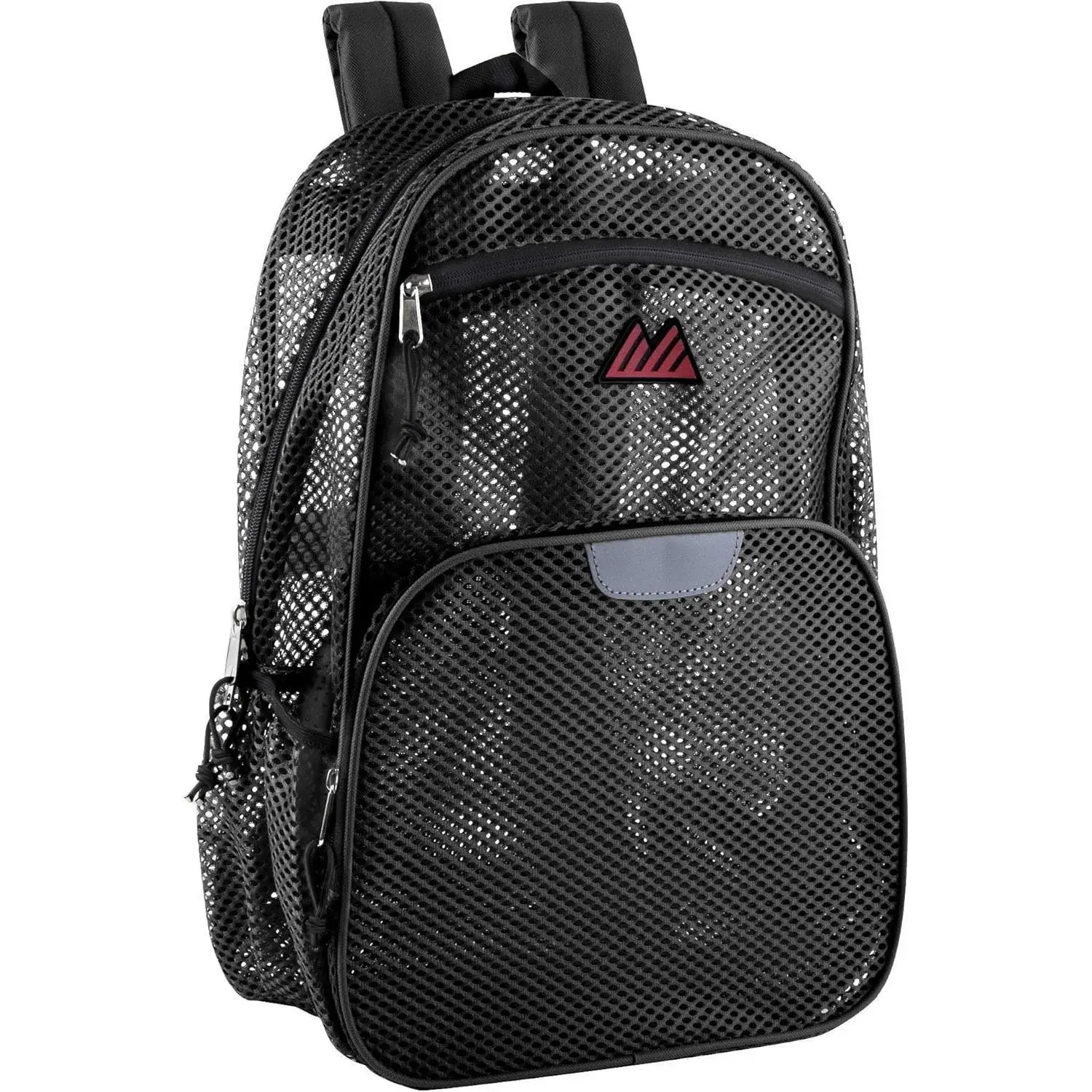 Summit Ridge Reflective Mesh School Backpack for Teens, Girls, Boys | Wire Frame Mesh Beach Backpack XL with Zipper (Black)