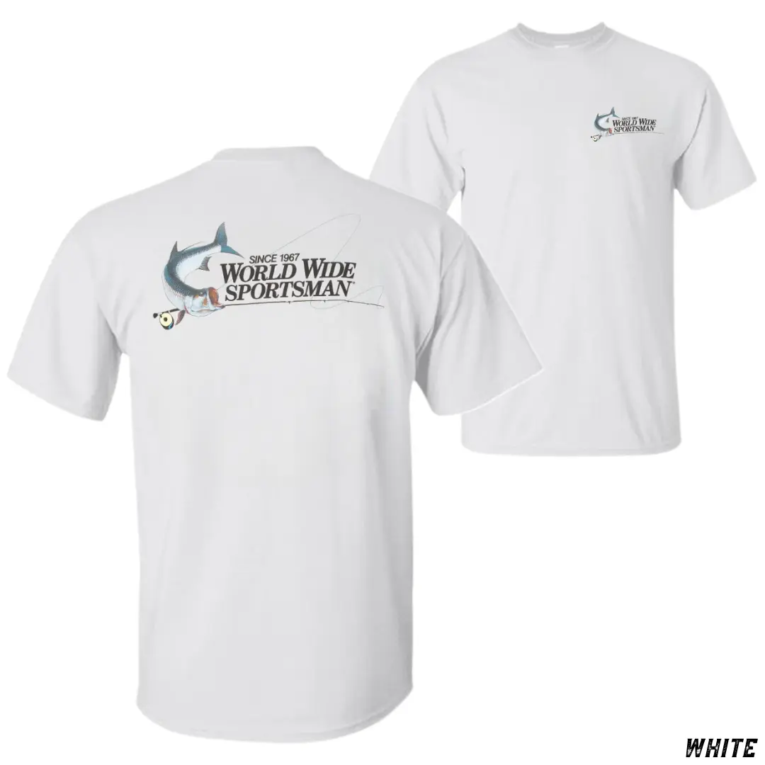Worldwide Sportsman Fishing T-Shirt, Classic Angler Graphic Tee, Soft Cotton Blend Shirt, Outdoor Lifestyle Apparel for Men & Women, Vintage Fishing Gift